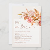 Boho Browns Fall Floral Fall In Liebe Brautparty Einladung (Vorderseite)