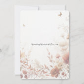 Boho Browns with Butterflies Floral Wedding Einladung (Rückseite)