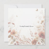 Boho Browns with Butterflies Floral Wedding Einladung (Rückseite)