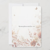 Boho Browns with Butterflies Floral Wedding Einladung (Rückseite)