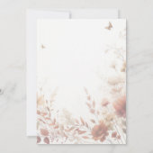 Boho Browns with Butterflies Floral Wedding Einladung (Rückseite)