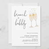 Boho Brunch & Bubbly Bridal Dusche Einladung (Vorderseite)