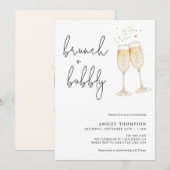 Boho Brunch & Bubbly Bridal Dusche Einladung (Vorne/Hinten)
