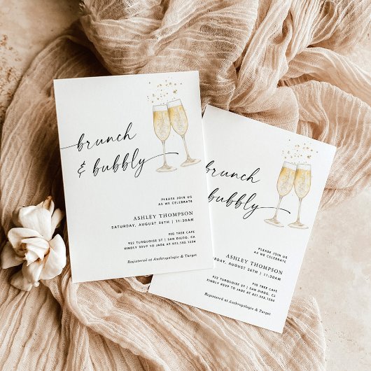 Boho Brunch & Bubbly Bridal Dusche Einladung