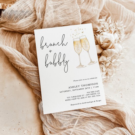 Boho Brunch & Bubbly Bridal Dusche Einladung