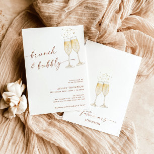 Boho Brunch & Bubbly Terracotta Brautparty Einladung