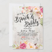 Boho Brunch und Blubbly Bridal Dusche Einladung (Vorderseite)