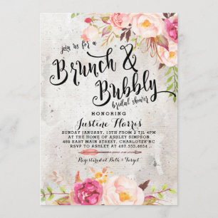 Boho Brunch und Blubbly Bridal Dusche Einladung