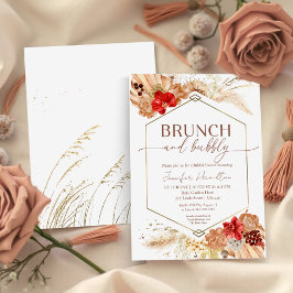 Boho Brunch und Bubbly | Terracotta-Brautparty Einladung