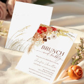 Boho Brunch und Bubbly | Terracotta-Brautparty Einladung