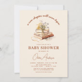 Boho buchen Neues Kapitel Begins Kinderdusche Einladung (Vorderseite)