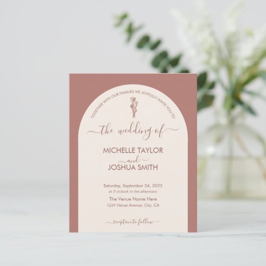 Boho Budget Terracotta Botanische Flora Moderne (Stehend Vorderseite)