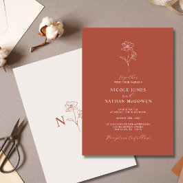 Boho Budget Terracotta Rust Blume Wedding | DIY Einladung