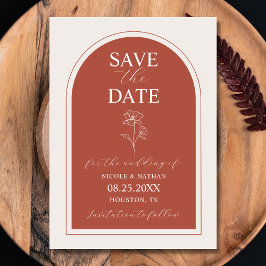 Boho Budget Terracotta Rust Blume Wedding | DIY Save The Date