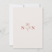 Boho Budget Terracotta Rust Blume Wedding | DIY Save The Date (Rückseite)