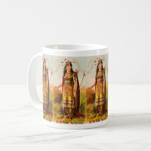Boho Buffalo Bill Handsomest Indian Maiden 1880s Kaffeetasse (Vorderseite Links)