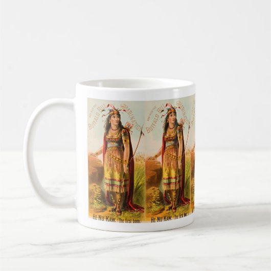 Boho Buffalo Bill schönstes Indianermädchen 1880er Kaffeetasse (Links)