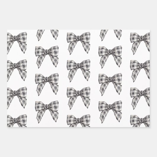 Boho Buffalo Kariert & Burlap Bows Geschenkpapier Set (Vorderseite 2)