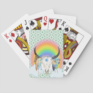 Boho Buffalo Rainbow Spielkarten