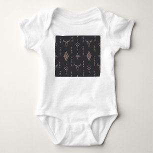 Boho-Büffelschädel, ethnisch nahtlos. Baby Strampler