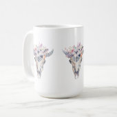 Boho Bull Scull Blumenstrauß Kaffeetasse (Vorderseite Links)