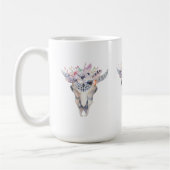 Boho Bull Scull Blumenstrauß Kaffeetasse (Links)