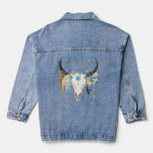 Boho Bull Skull Women's Denim Jacket Jeansjacke (Rückseite)