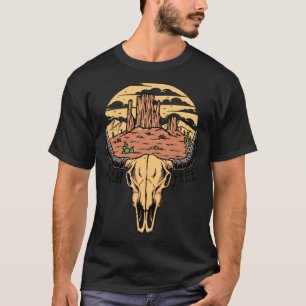Boho Bull Skull Wüste Sunset Roam Free Western Co T-Shirt
