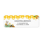 Boho Bumble Bee Floral Rückgabeadresse (Vorne)