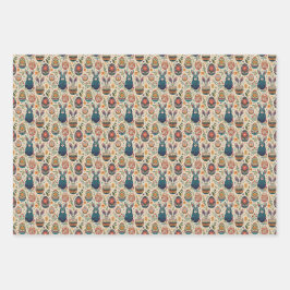 Boho Bunnies Geschenkpapier Set