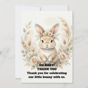 Boho Bunny Baby Shower Dankeskarten Aquarell Dankeskarte