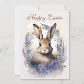 Boho Bunny Bliss: Glückliche Osterwünsche Feiertagskarte (Vorderseite)