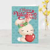 Boho Bunny Happy Valentine's Day Karte (Gelbe Blume)
