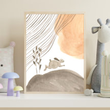 Boho Bunny Kinderzimmer Woodland Poster