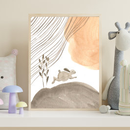 Boho Bunny Kinderzimmer Woodland Poster