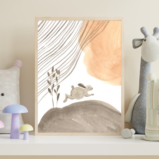 Boho Bunny Kinderzimmer Woodland Poster