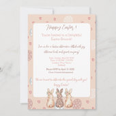 Boho Bunny Personalisiert Ostern Brunch Einladung (Vorderseite)