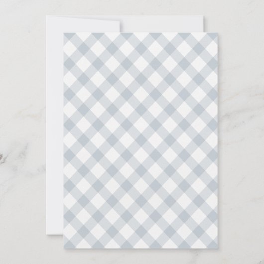 Boho Bunny Rabbit Blue Boy Baby Dusche Einladung (Rückseite)