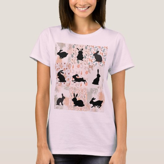 Boho Bunny Rabbit Shirt, Matching Shirts, floral T-Shirt (Vorderseite)