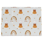 Boho Bunny Rabbit und Rainbow Große Geschenktüte (Vorderseite)