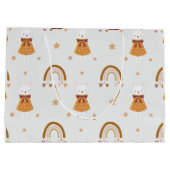 Boho Bunny Rabbit und Rainbow Große Geschenktüte (Rückseite)