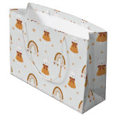 Boho Bunny Rabbit und Rainbow Große Geschenktüte (Rückseite Schrägansicht)