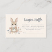 Boho Bunny Watercolor Diaper Raffle Begleitkarte (Vorderseite)