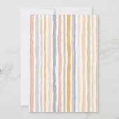 Boho Bunny Watercolor Stripe Baby Shower Einladung (Rückseite)