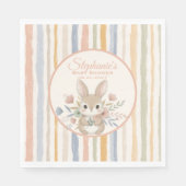 Boho Bunny Watercolor Stripe  Serviette (Vorderseite)