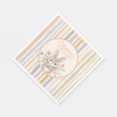 Boho Bunny Watercolor Stripe  Serviette (Ecke)