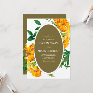 boho bunt botanische Wildblumen modern Einladung