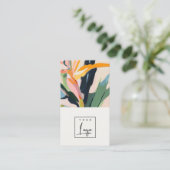 Boho-Bunte-Vogel-der-Paradies-Blumen-Logo Visitenkarte (Stehend Vorderseite)