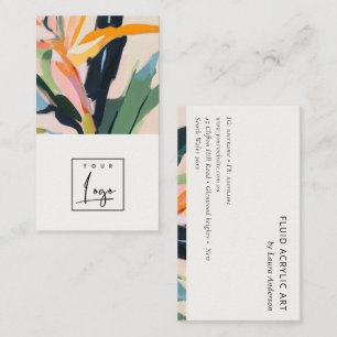 Boho-Bunte-Vogel-der-Paradies-Blumen-Logo Visitenkarte