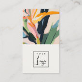 Boho-Bunte-Vogel-der-Paradies-Blumen-Logo Visitenkarte (Vorderseite)